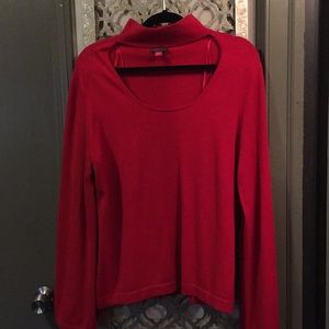 Vince Camuto Red Choker-neck sweater